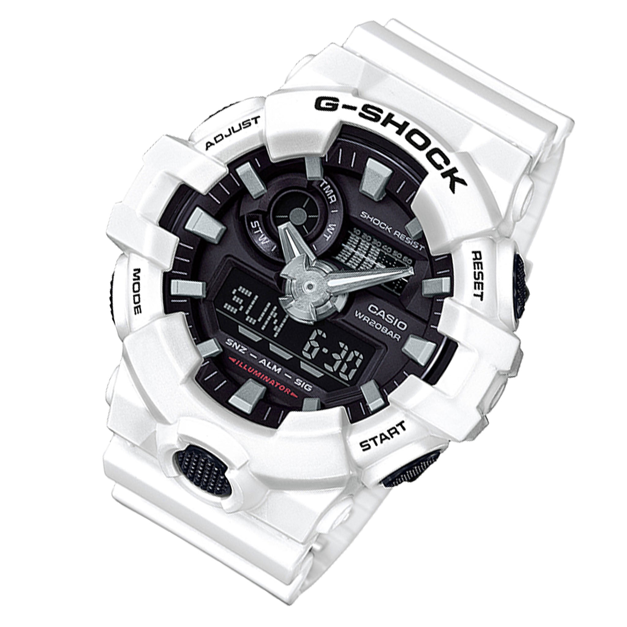 Casio G-SHOCK White Resin Black Dial Analogue-Digital Men's Watch - GA700-7A - Image 2