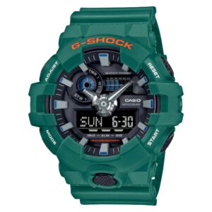 Casio G-SHOCK Green Resin Black Dial Analogue-Digital Men's Watch - GA700SC-3A