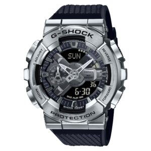 Casio G-SHOCK Silver Bezel and Dial Analog-Digital Men's Watch - GM110-1A