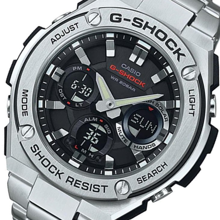 Casio G-SHOCK G-STEEL Duo Chronograph Men's Solar Watch - GSTS110D-1A - Image 2