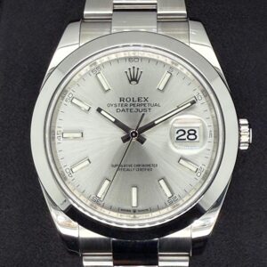 Rolex Datejust 41 Silver 'Sticks' Oystersteel Smooth 126300 | 2024 | 41mm