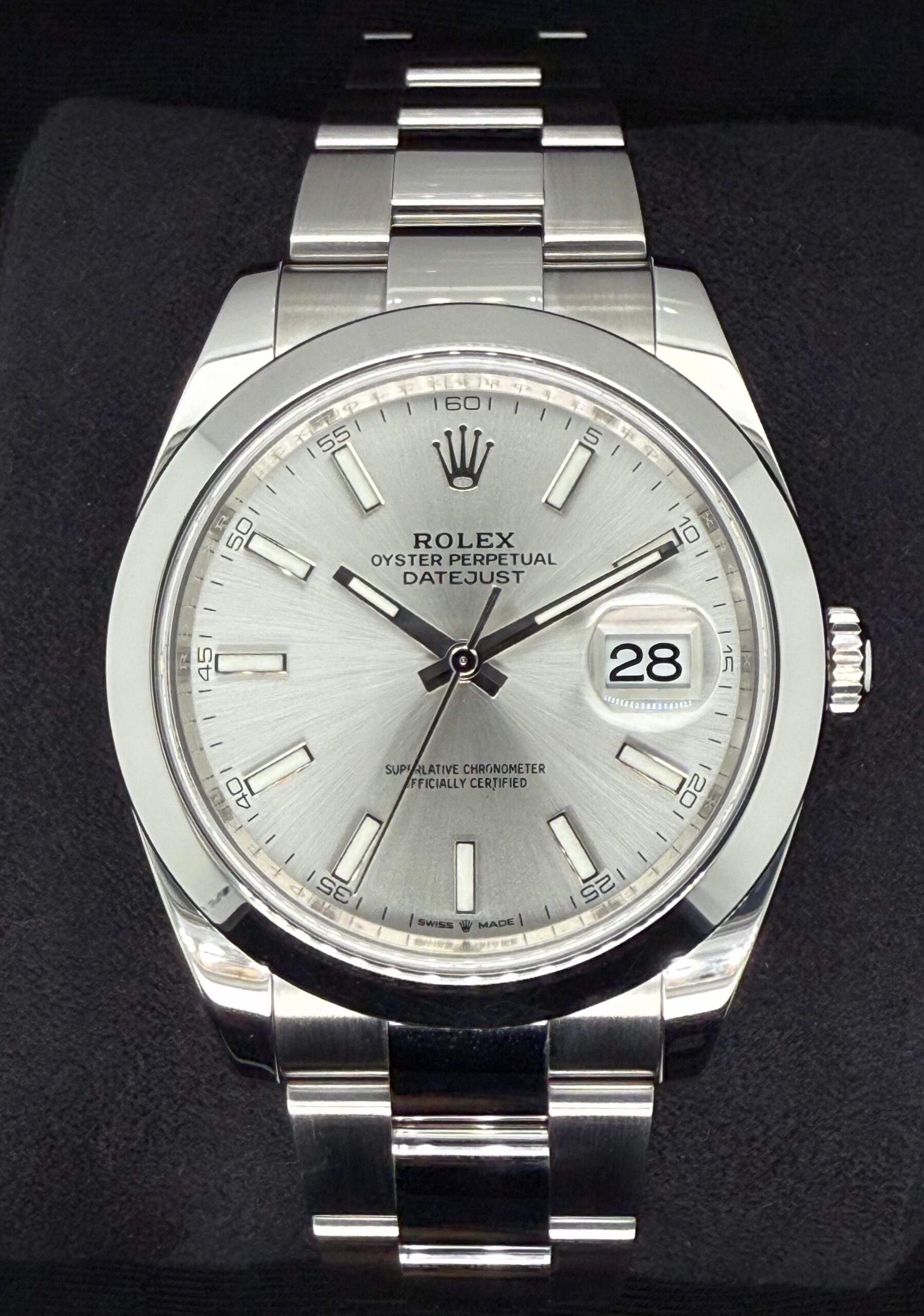 Rolex Datejust 41 Silver 'Sticks' Oystersteel Smooth 126300 | 2025 | 41mm