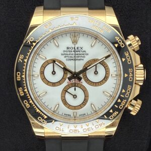 Rolex Cosmograph Daytona Yellow Gold White Dial with Gold Index Dials Oysterflex 126518LN | 2024 | 40mm
