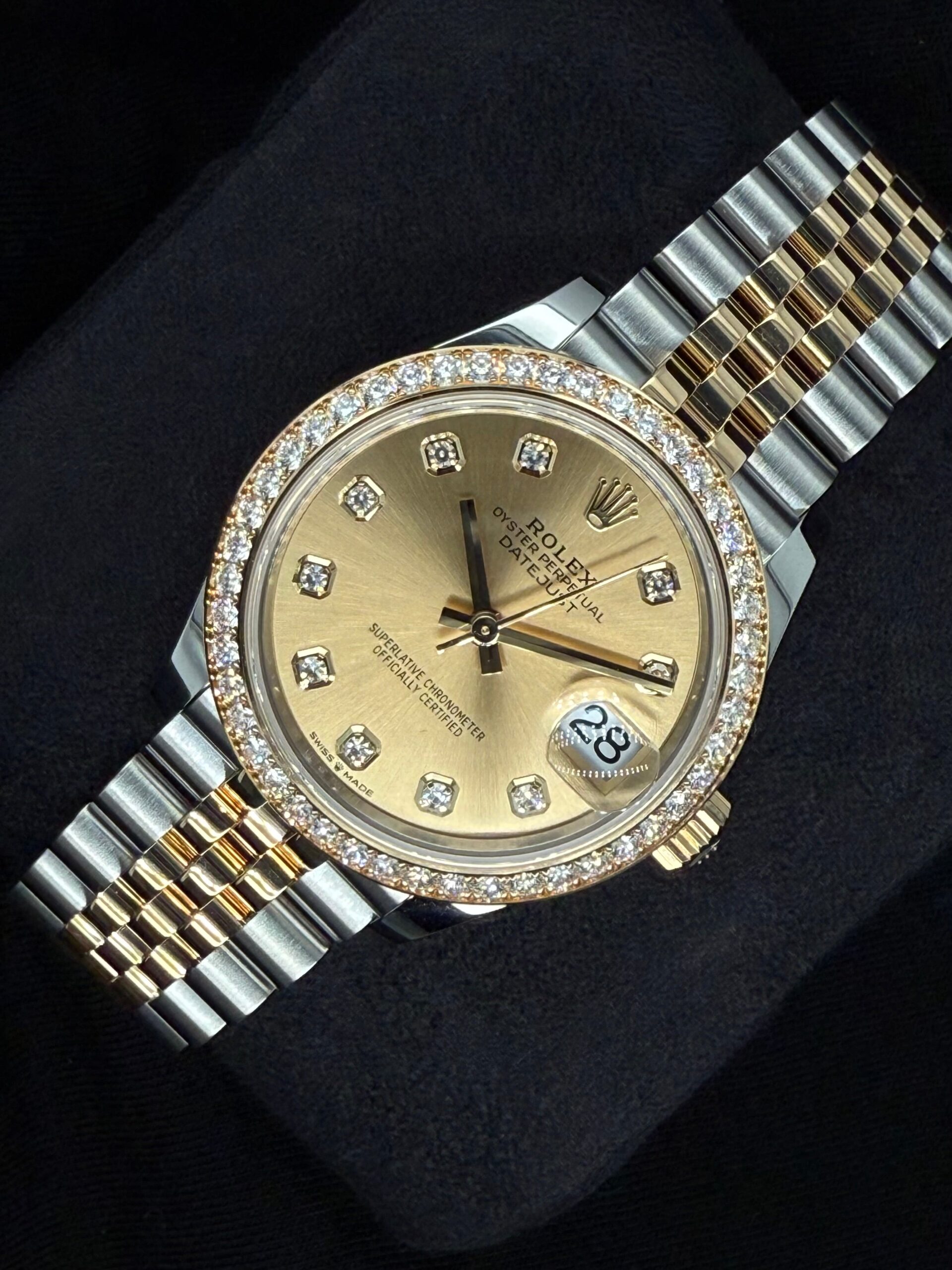 Rolex Datejust 31 Two Tone Yellow Gold Champagne Diamond Dial with Factory-Set Diamond Bezel 278383RBR | 2025 | 31mm - Image 3