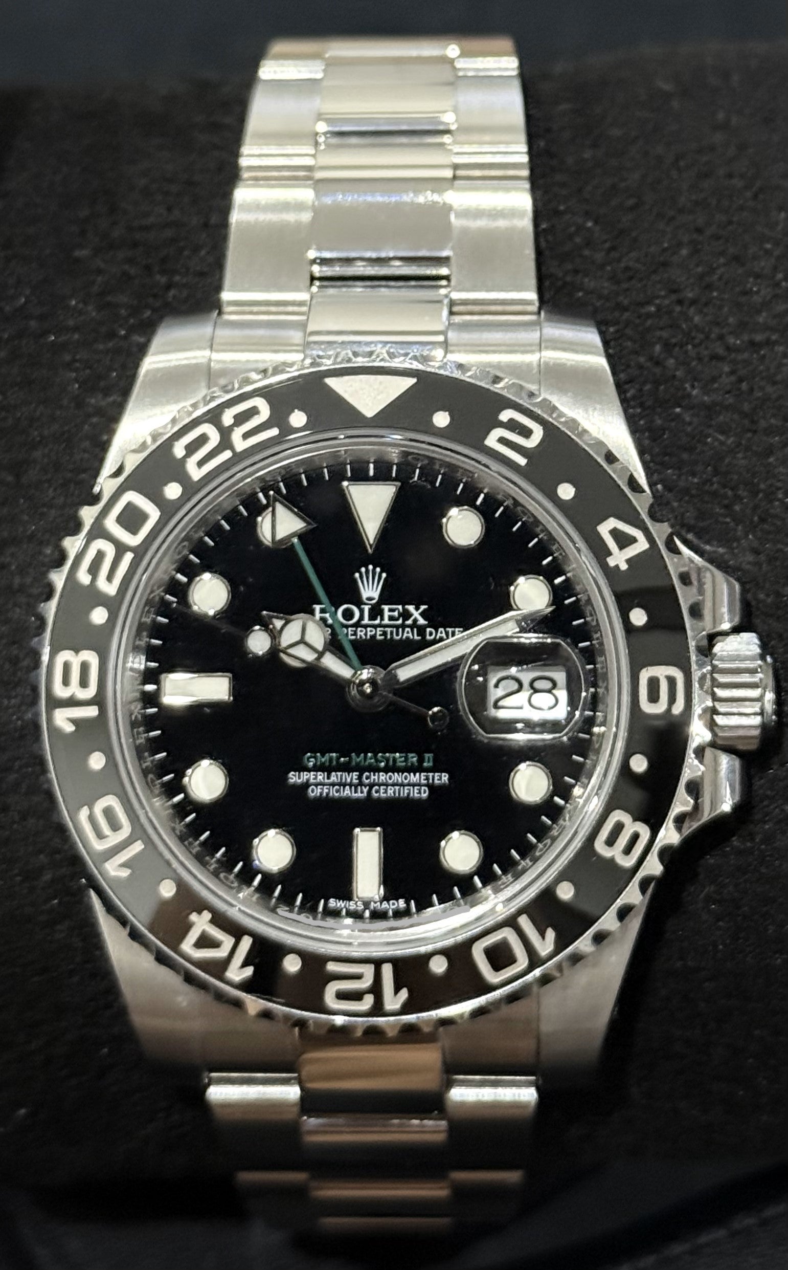 Rolex GMT-Master II Black Dial Green Arrow Hand 116710LN | 2017 | 40mm