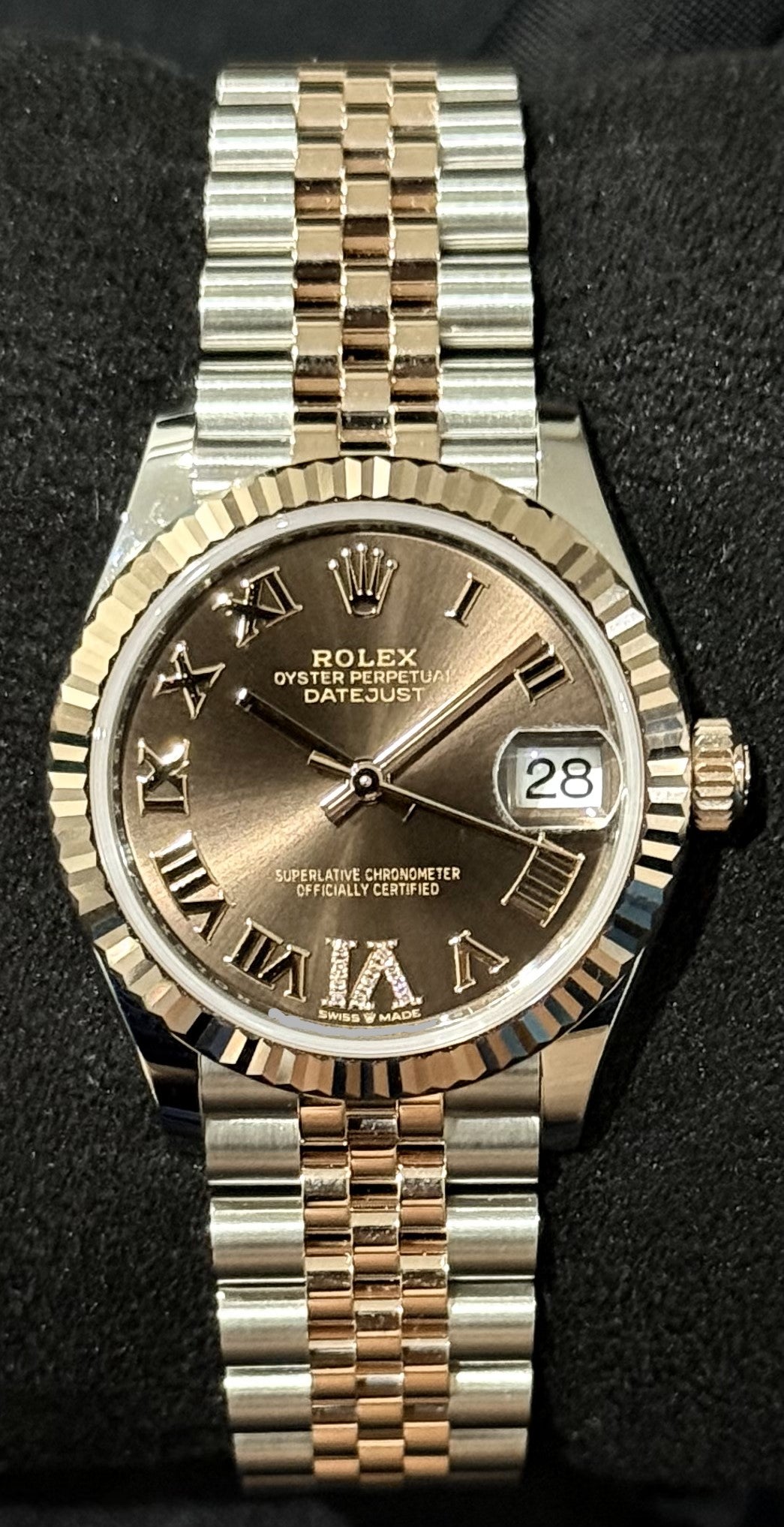 Rolex Datejust 31 Two Tone Everose Gold Chocolate Roman Pave 6 Dial 278271 | 2021 | 31mm