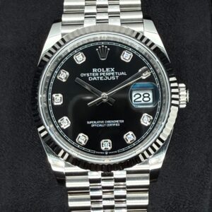 Rolex Datejust 36 Black Dial with Diamonds Oystersteel Jubilee 126234 | 2024 | 36mm