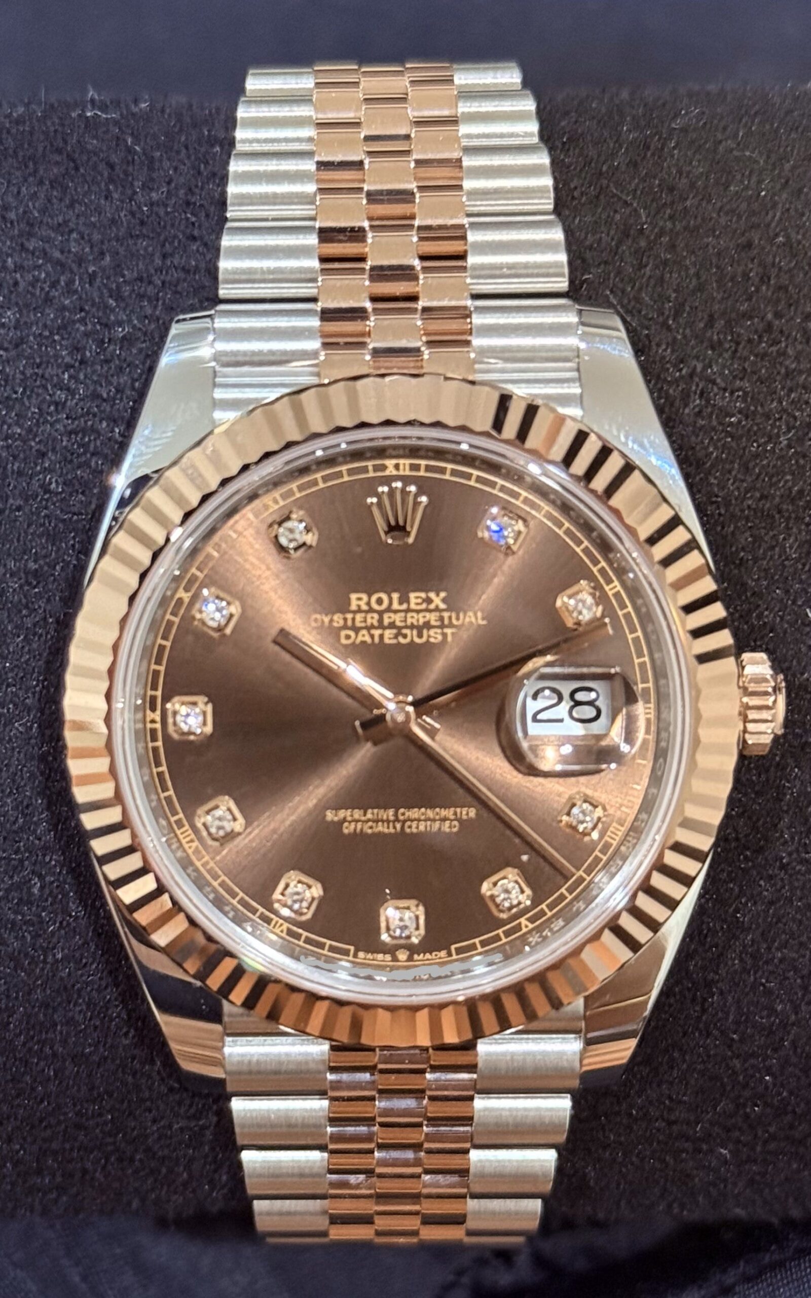 Rolex Datejust 41 Two Tone Rose Gold Chocolate Diamonds Dial 126331 | 2025 | 41mm