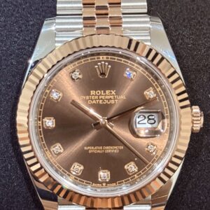 Rolex Datejust 41 Chocolate Diamond Dial Fluted Jubilee 126331 | 2024 | 41mm