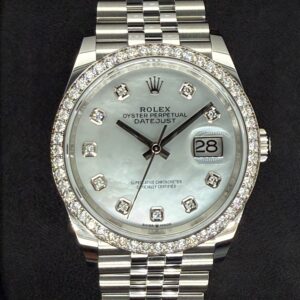 Rolex Datejust 36 Mother of Pearl ‘MOP’ Diamond Dial with Factory-Set Diamond Bezel Oystersteel Jubilee 126284RBR | 2025 | 36mm