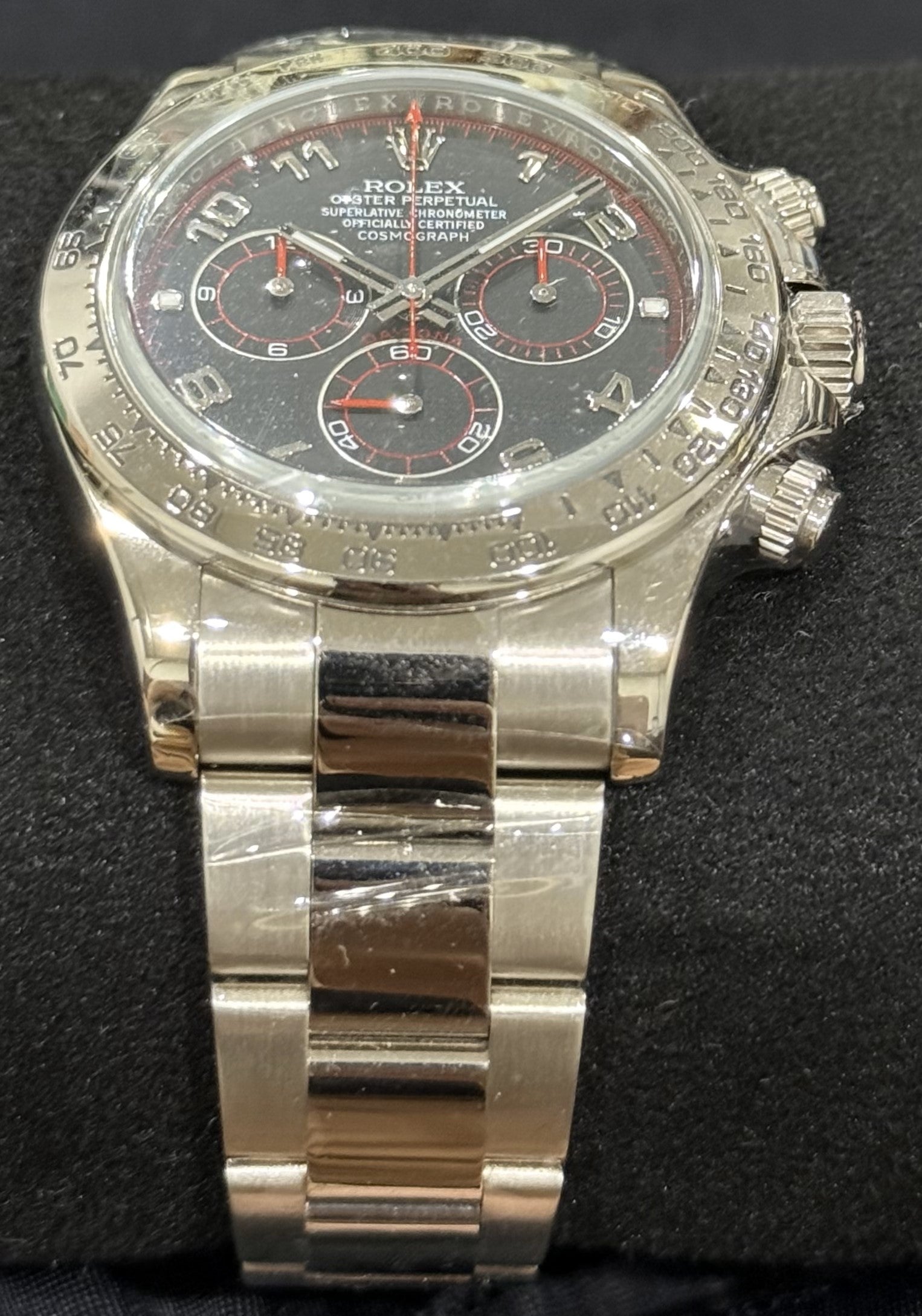 Rolex Daytona Cosmograph Black/Red Racing Arabic Dial White Gold 116509 | 2016 | 40mm - Image 4