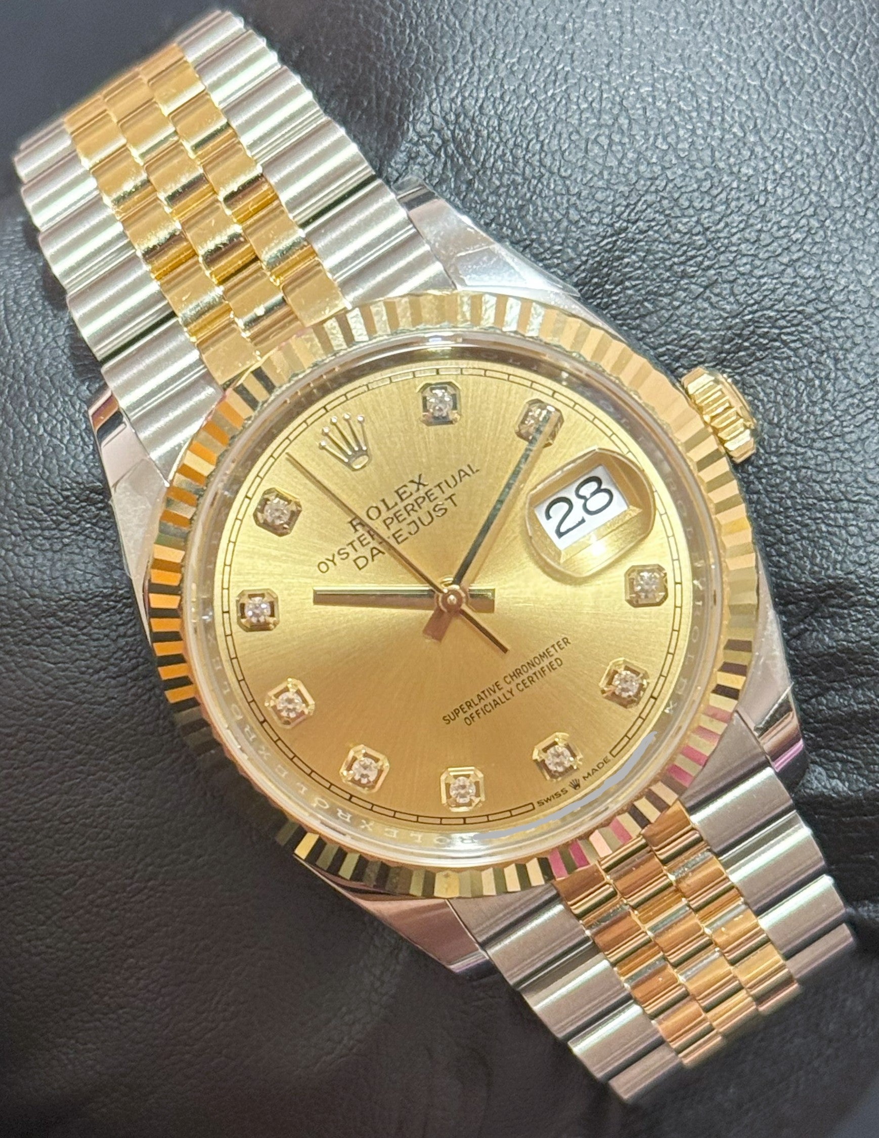 Rolex Datejust 36 Two-Tone Yellow Gold Champagne Diamond Dial 126233 | 2025 | 36mm - Image 3