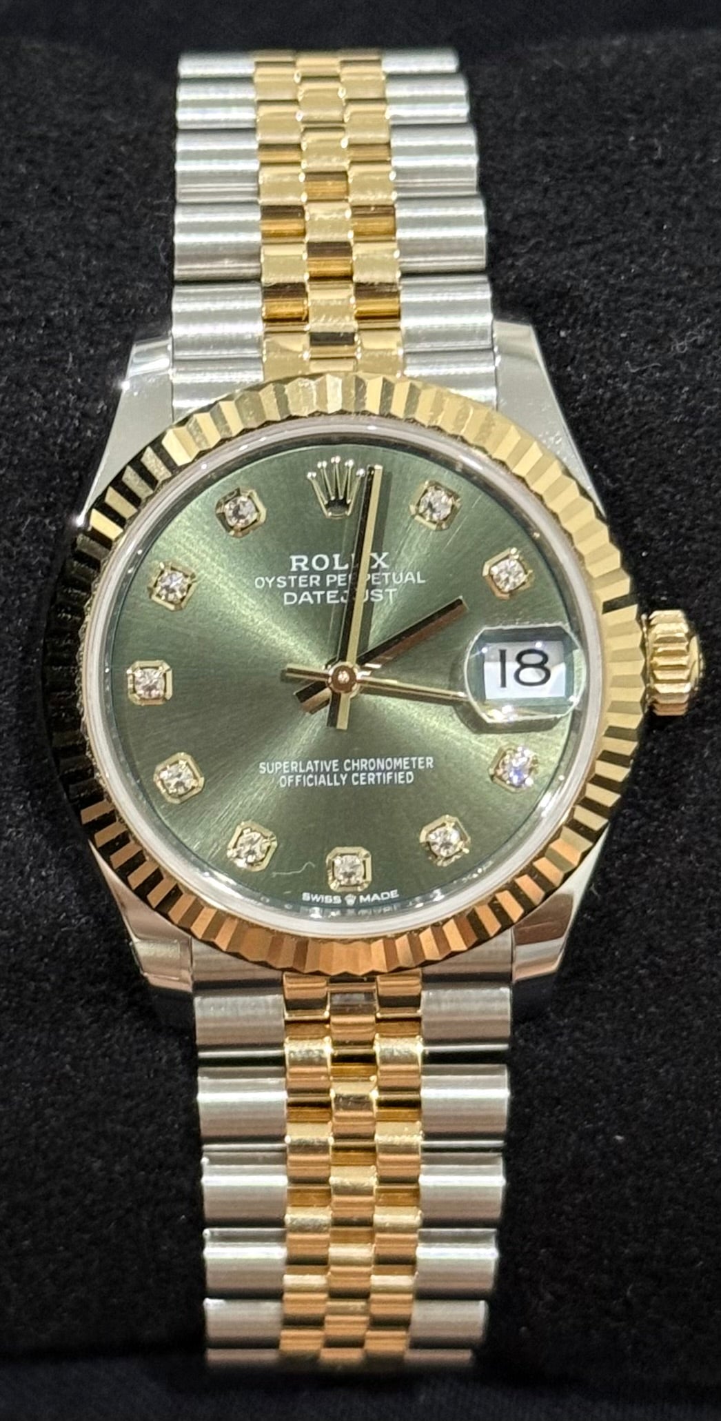 Rolex Datejust 31 Two-Tone Yellow Gold with Green Diamond Dial 278273 | 2024 | 31mm
