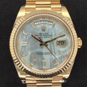Rolex Day-Date 40 Yellow Gold Mother of Pearl ‘MOP’ Baguette Diamond Dial 228238 | 2025 | 40mm