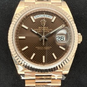 Rolex Day-Date 40 Everose Gold Chocolate Motif Brown Dial 228235 | 2023 | 40mm