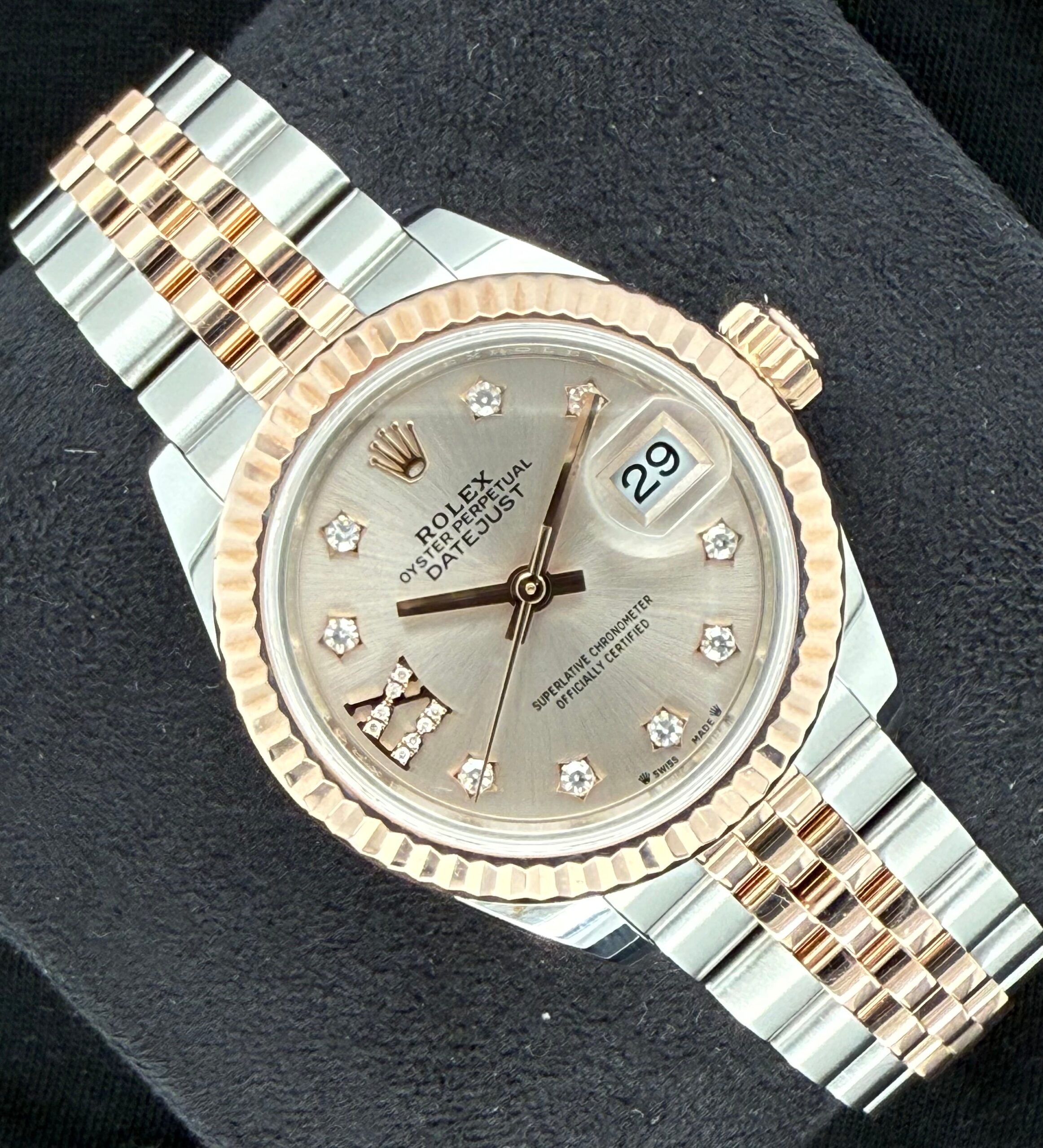 Rolex Datejust 28 Two Tone Everose Gold Pink Sundust Star Diamond Dial 279161 | 2020 | 28mm - Image 2