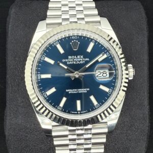 Rolex Datejust 41 Blue ‘Sticks’ Dial Fluted Bezel Jubilee Stainless Steel 126334 | 2025 | 41mm