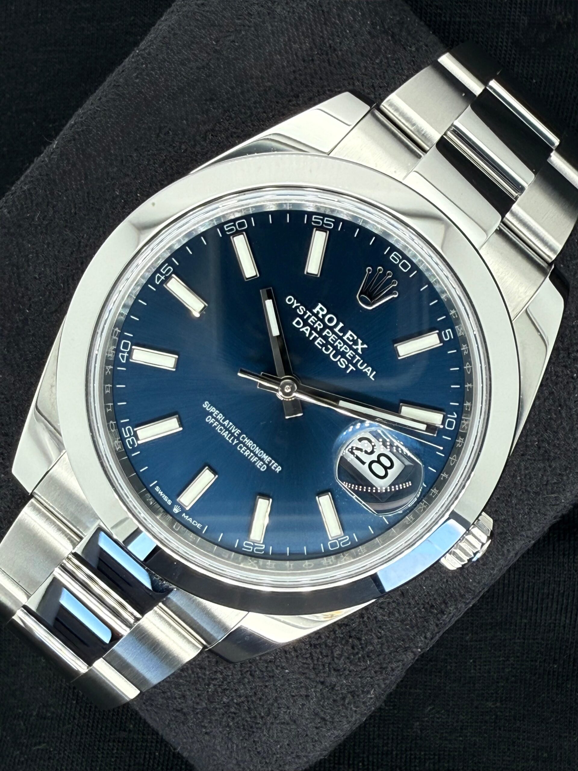 Rolex Datejust 41 Blue 'Sticks' Smooth Bezel Oystersteel 126300 | 2023 | 41mm - Image 3