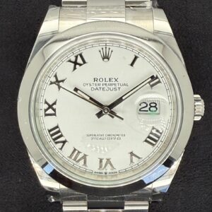 Rolex Datejust 41 White Roman Dial Smooth Bezel Oystersteel 126300 | 2023 | 41mm