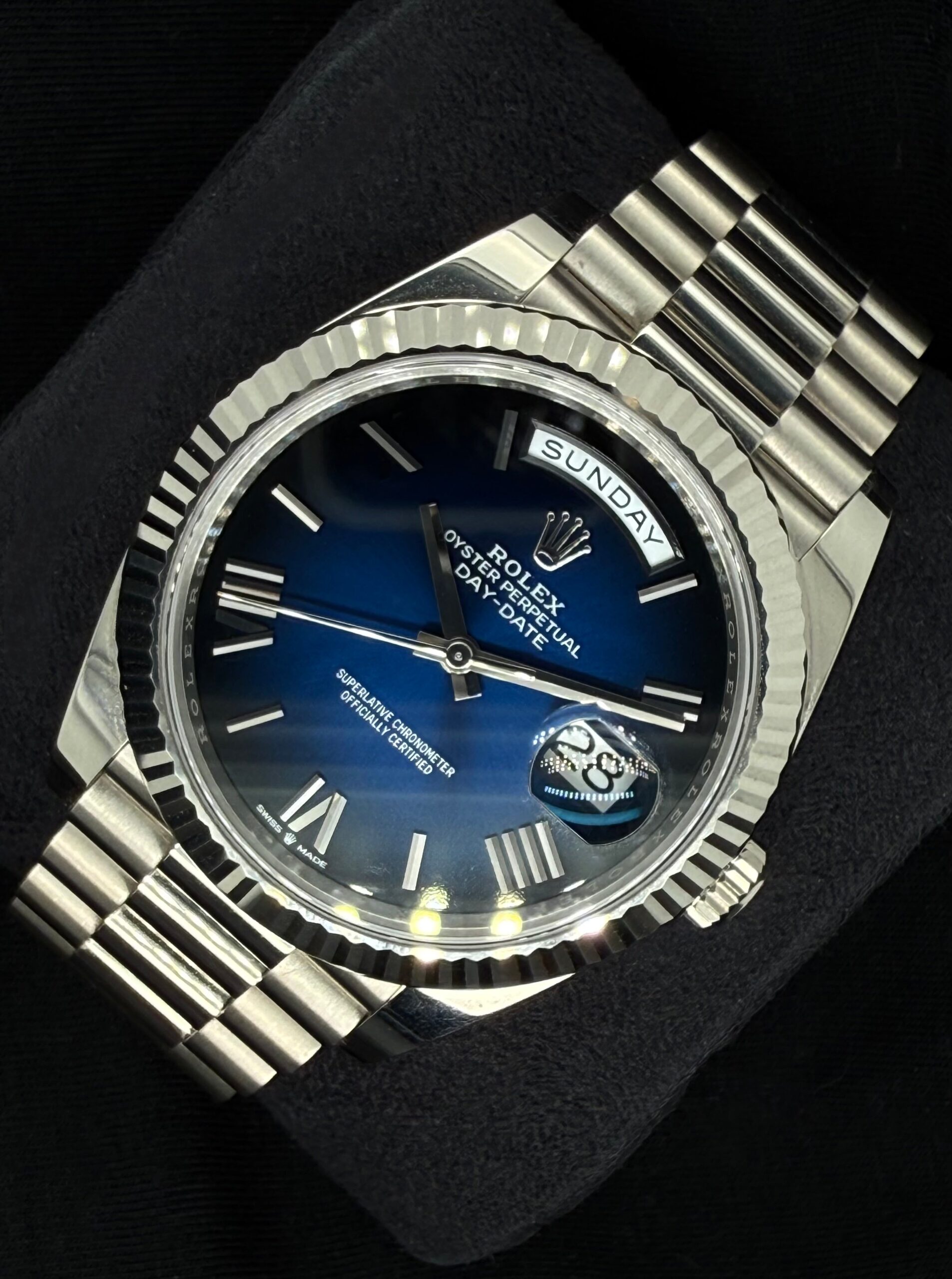 Rolex Day-Date 40 Ombré Blue Dial White Gold 228239 | 2025 | 40mm - Image 2