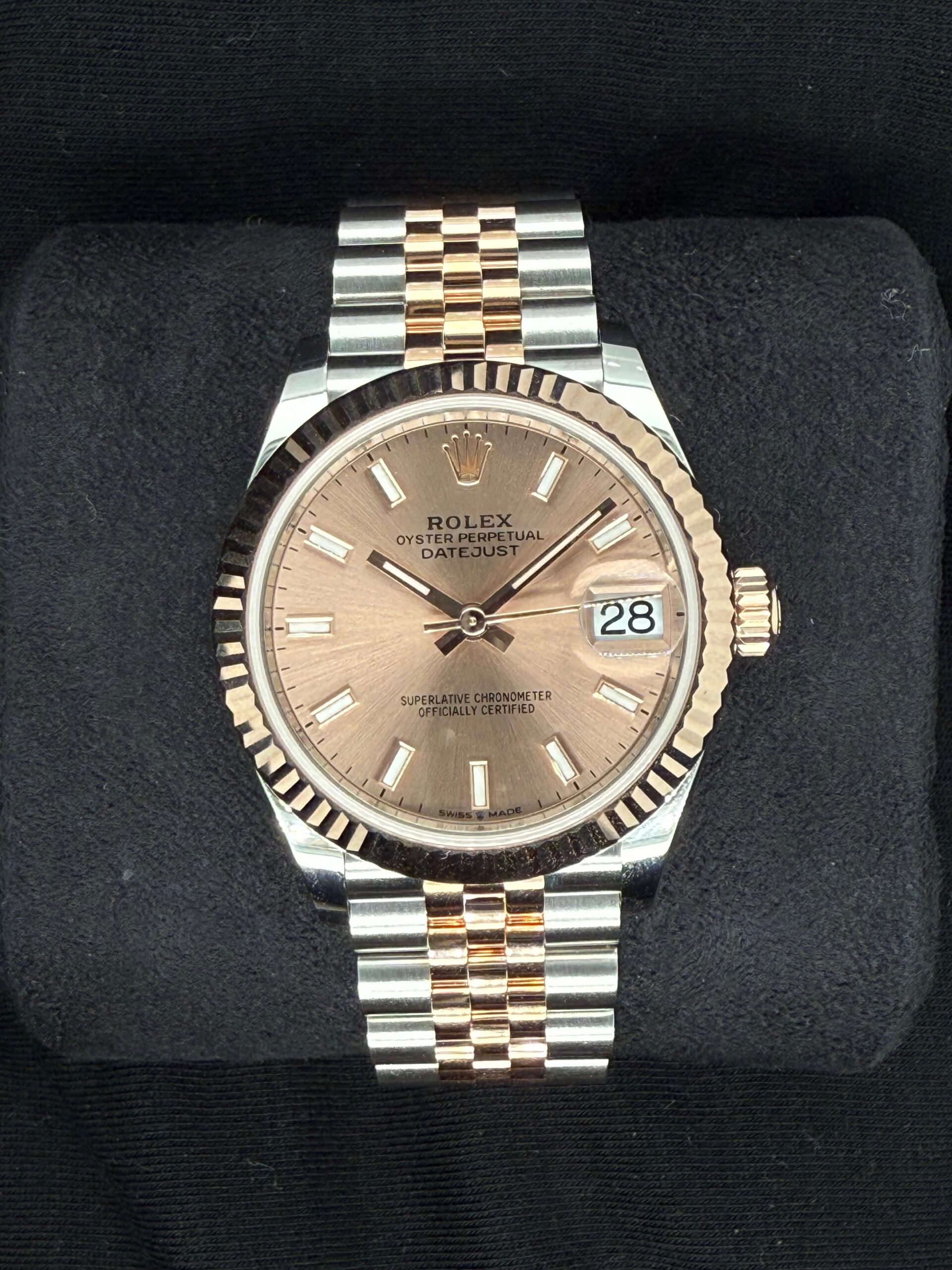 Rolex Datejust 31 Sundust Pink ‘Sticks’ Dial Jubilee Two Tone Rose Gold 278271 | 2025 | 31mm