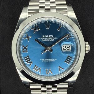 Rolex Datejust 41 Azzurro Blue Roman Dial Smooth Jubilee 126300 | 2025 | 41mm