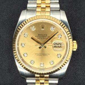 Rolex Datejust 36 Two-Tone Yellow Gold Champagne Diamond Dial 116233 | 2014 | 36mm