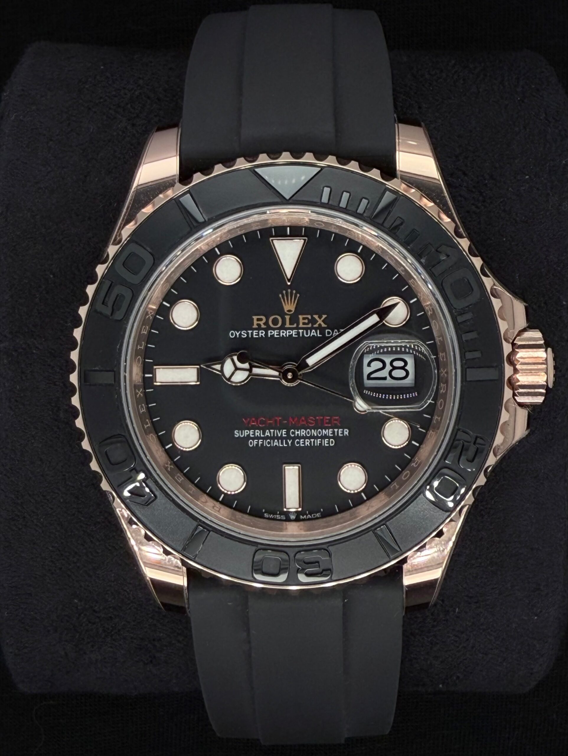 Rolex Yacht-Master 40 Black Dial Everose Gold Oysterflex 126655 | 2024 | 40mm