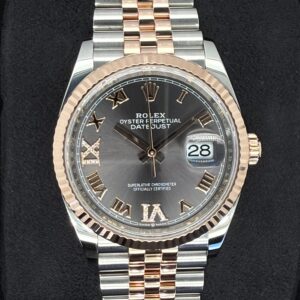 Rolex Datejust 36 Two Tone Rose Gold Slate Roman Diamond Dial 126231 | 2021 | 36mm