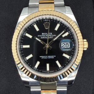 Rolex Datejust 41 Two Tone Yellow Gold with Black 'Sticks' Dial 126333 | 2022 | 41mm