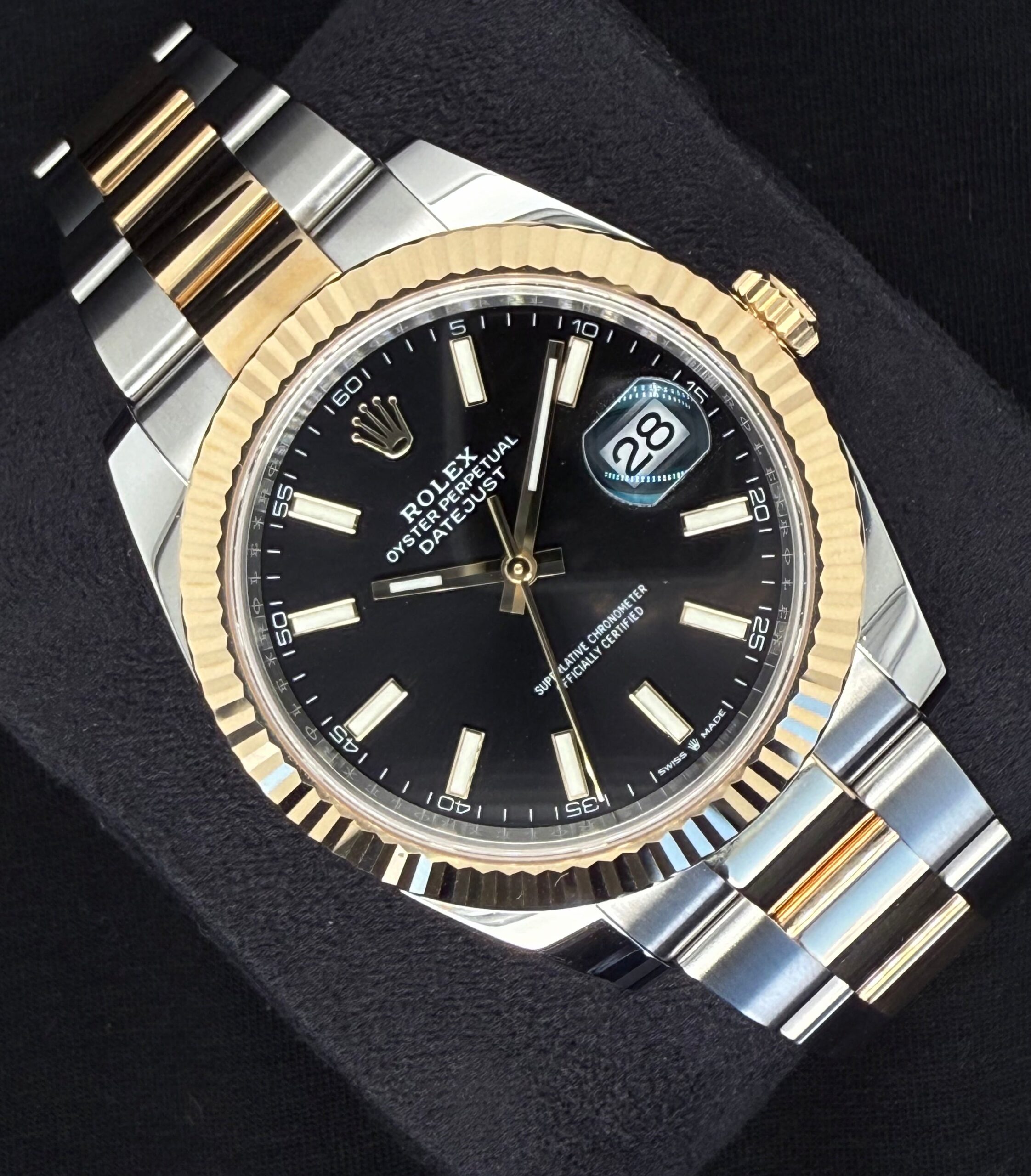 Rolex Datejust 41 Two Tone Yellow Gold with Black 'Sticks' Dial 126333 | 2022 | 41mm - Image 2