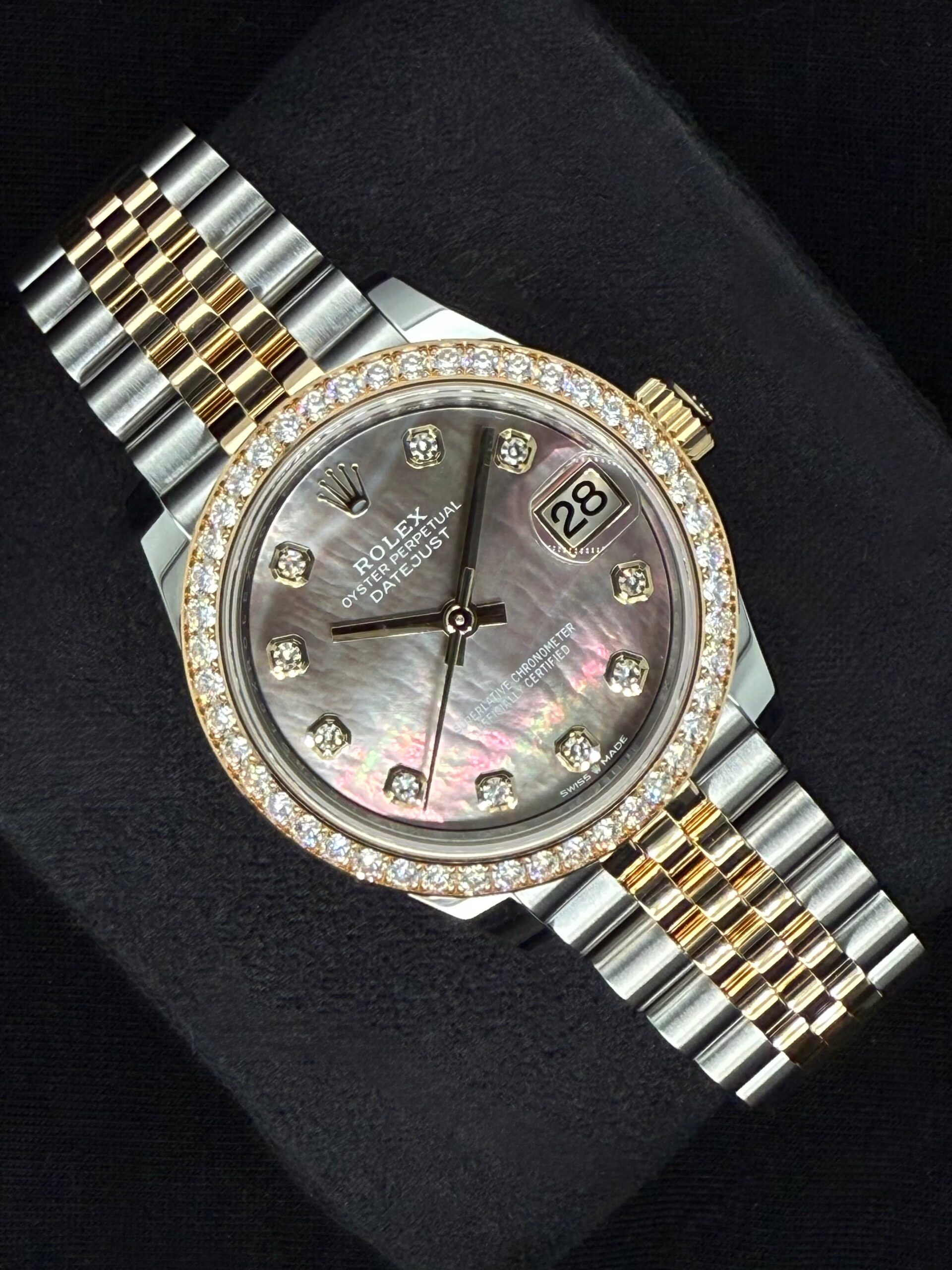 Rolex Datejust 31 "MOP" Black Mother of Pearl Dial with Factory-Set Diamond Bezel 278383RBR | 2025 | 31mm - Image 2