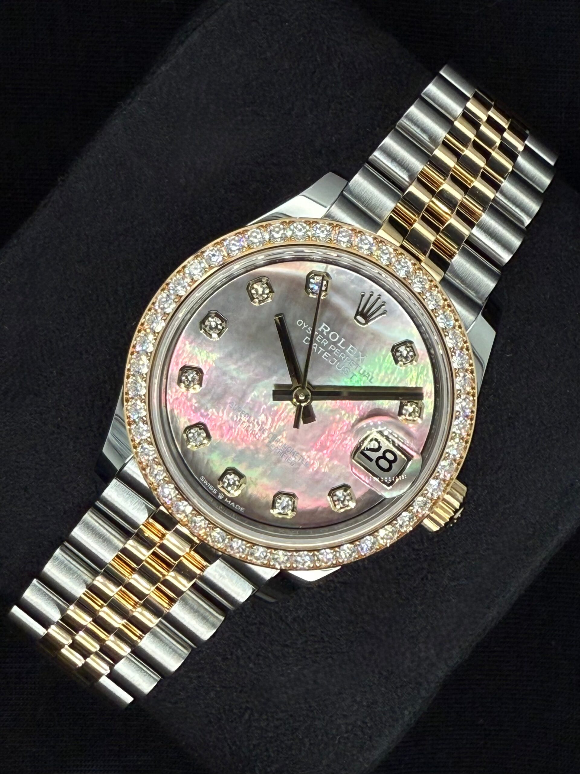 Rolex Datejust 31 "MOP" Black Mother of Pearl Dial with Factory-Set Diamond Bezel 278383RBR | 2025 | 31mm - Image 3