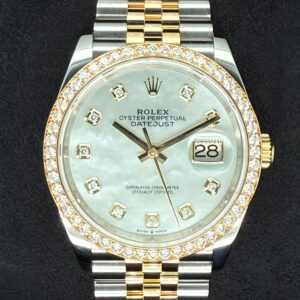 Rolex Datejust 36 Two-Tone Yellow Gold Mother of Pearl ‘MOP’ Diamond Dial with Factory-Set Diamond Bezel 126283RBR | 2025 | 36mm