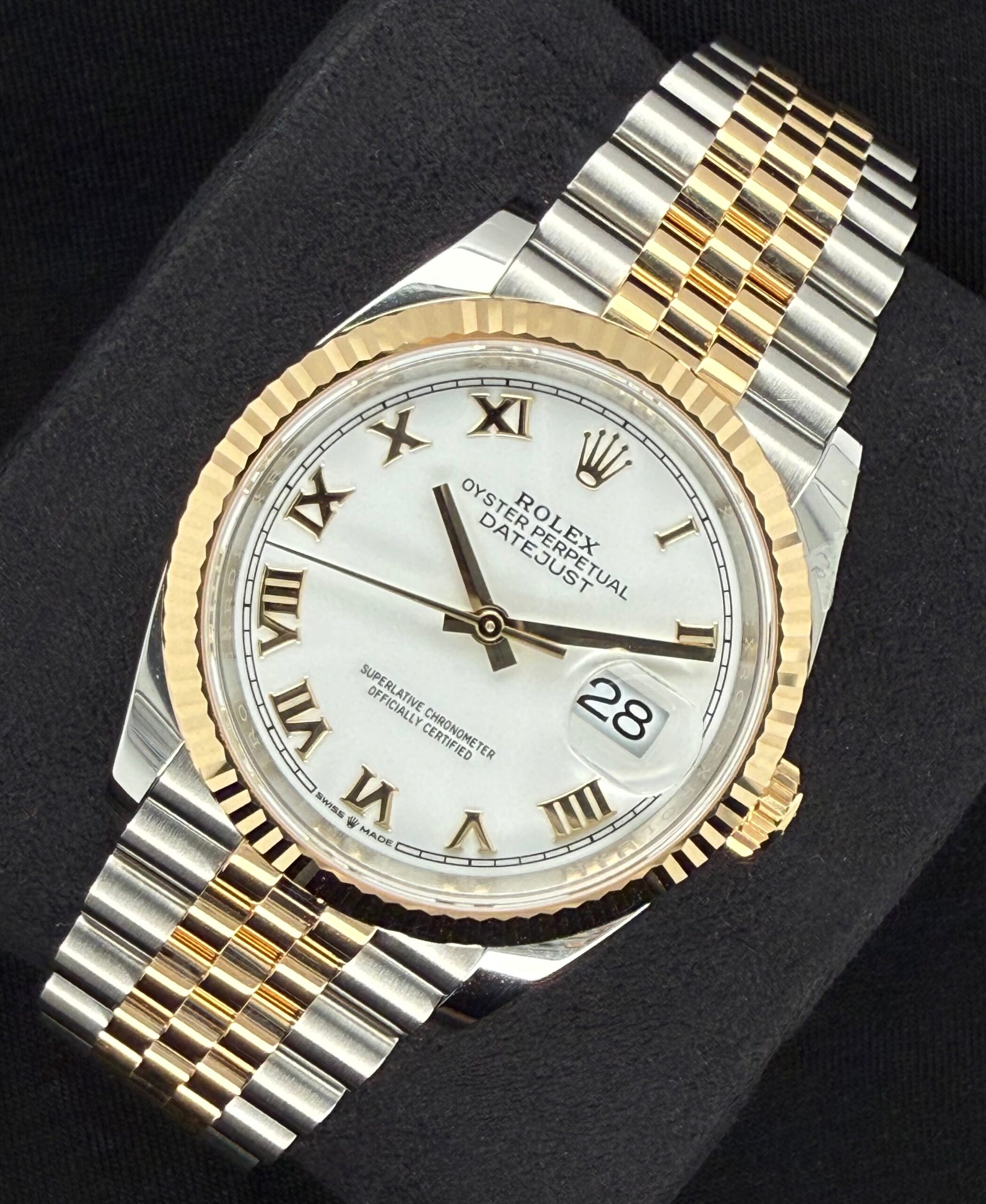 Rolex Datejust 36 Two-Tone Yellow Gold White Roman Dial 126233 | 2025 | 36mm - Image 3