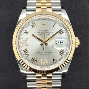 Rolex Datejust 36 Two-Tone Yellow Gold Silver Roman Diamond Dial 126233 | 2025 | 36mm