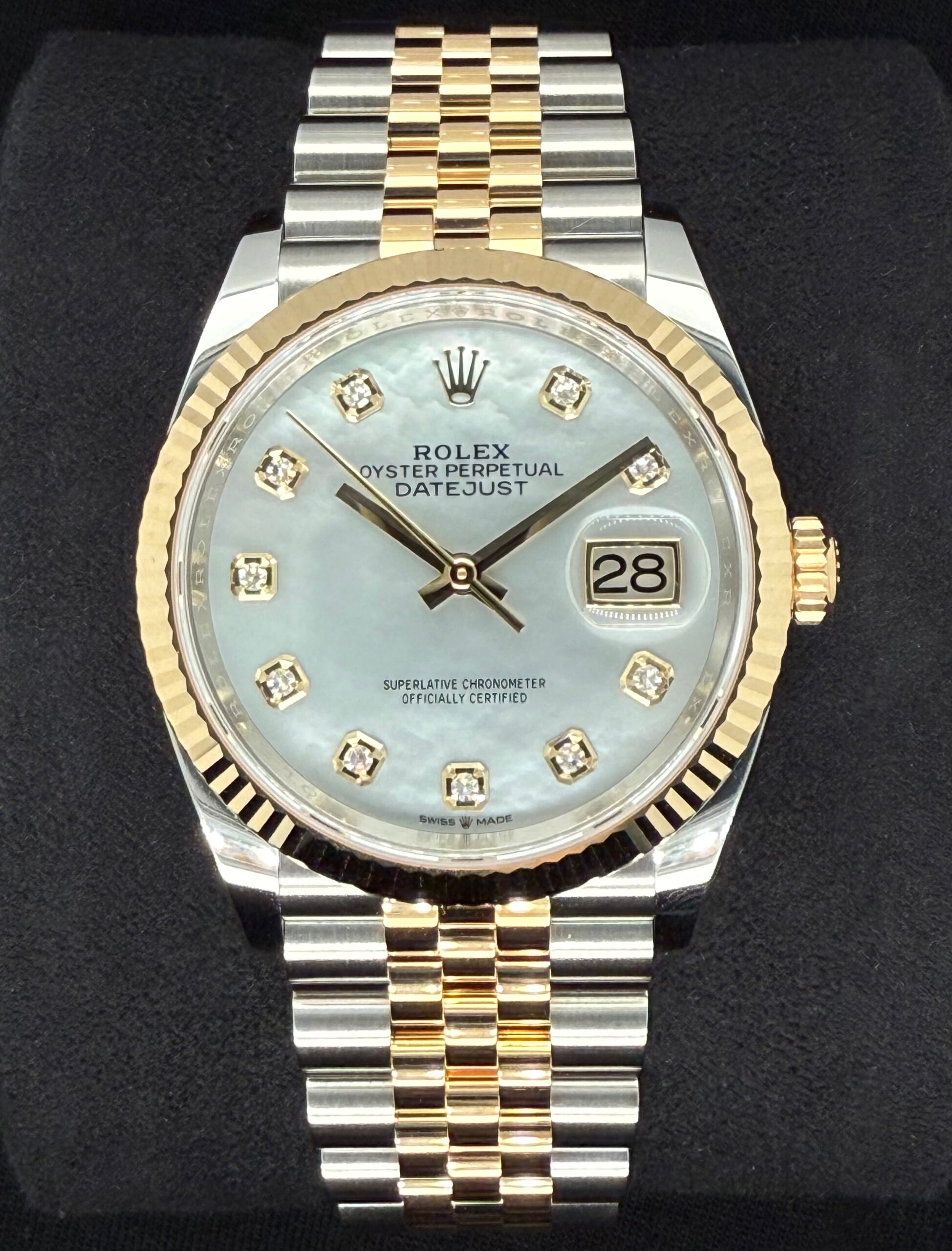 Rolex Datejust 36 Two-Tone Yellow Gold Mother of Pearl ‘MOP’ Diamond Dial 126233 | 2023 | 36mm