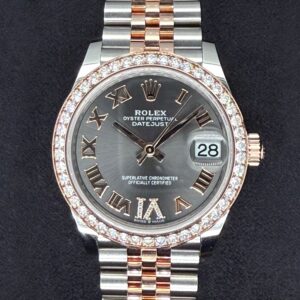 Rolex Datejust 31 Slate Roman Diamond Dial with Factory-Set Diamond Bezel 278381RBR | 2023 | 31mm