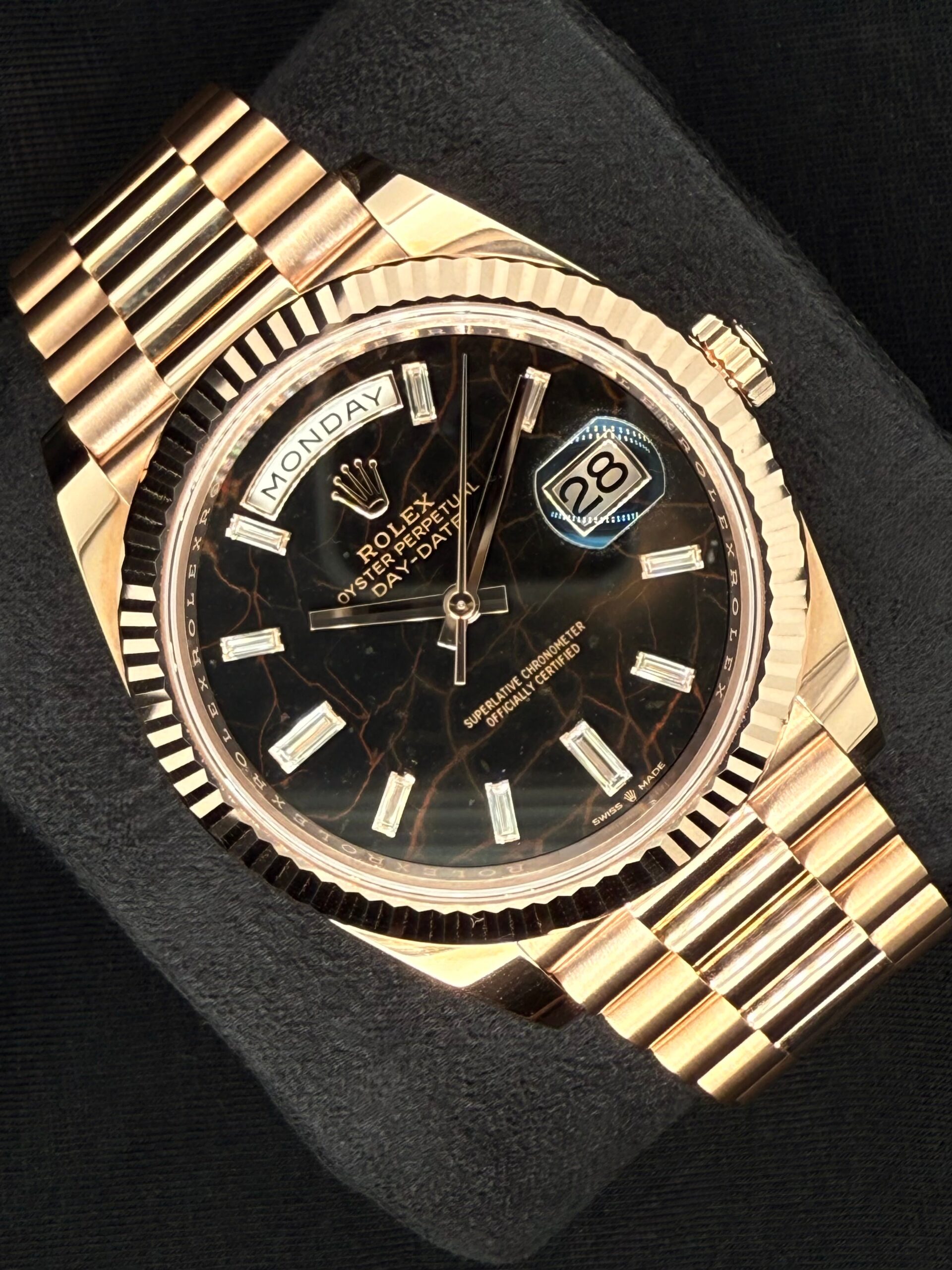 Rolex Day-Date 40 Everose Gold Watch Eisenkiesel Diamond Baguette Dial 228235 | 2025 | 40mm - Image 2