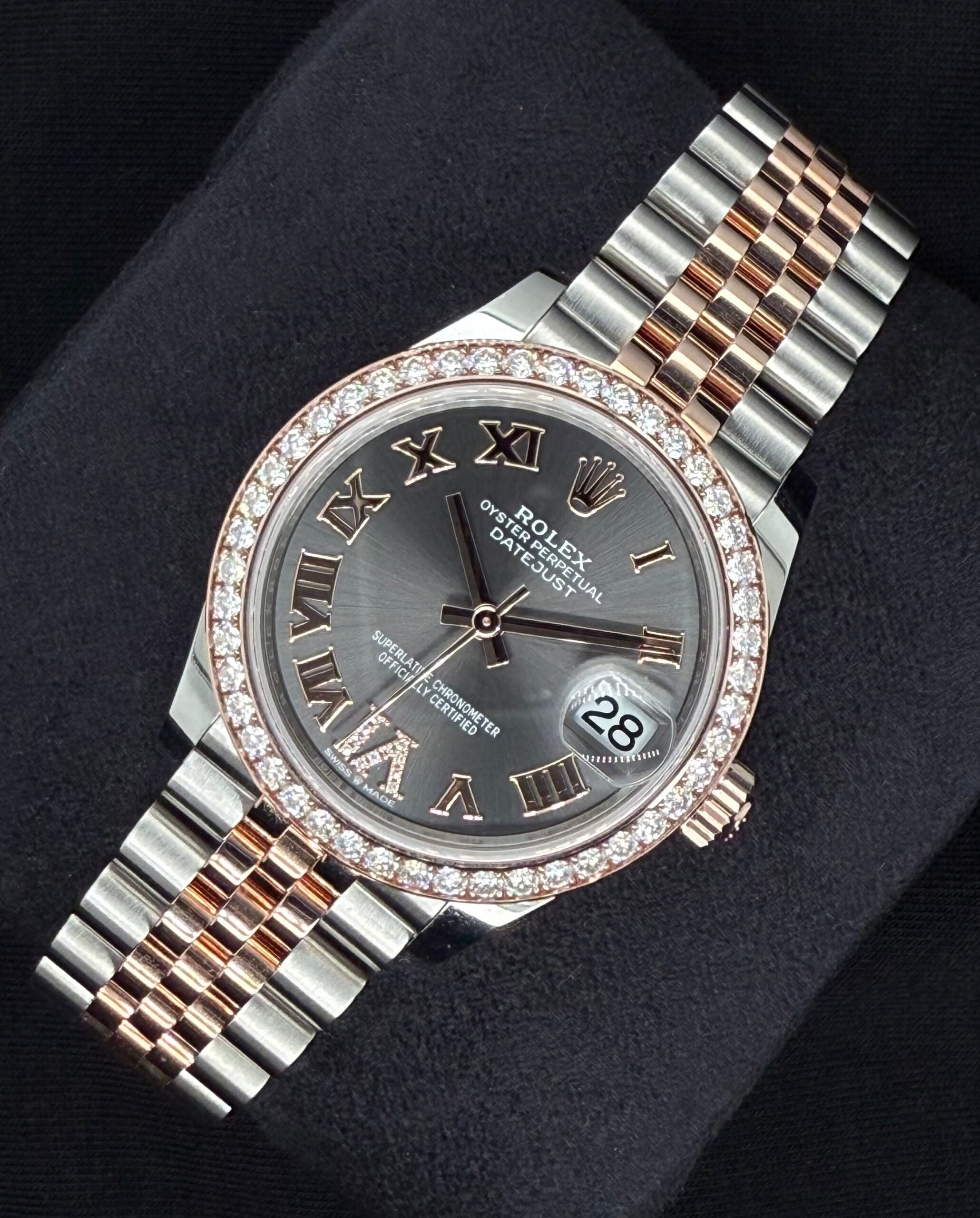 Rolex Datejust 31 Slate Roman Diamond Dial with Factory-Set Diamond Bezel 278381RBR | 2023 | 31mm - Image 2