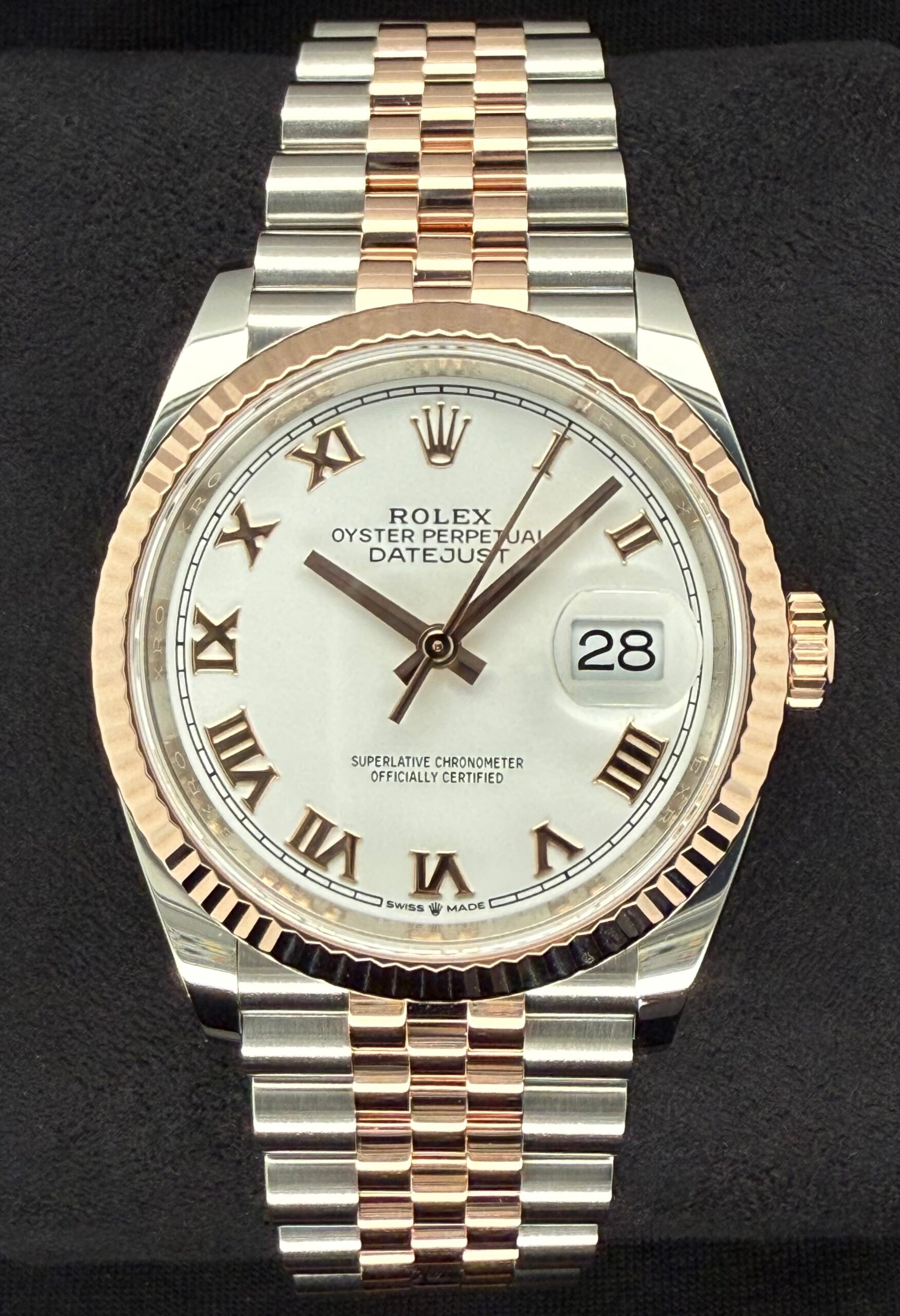 Rolex Datejust 36 Two Tone Rose Gold White Roman Dial 126231 | 2020 | 36mm
