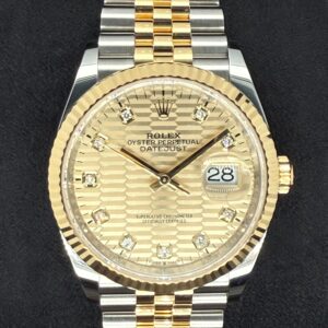Rolex Datejust 36 Two-Tone Yellow Gold Champagne Motif Diamond Dial 126233 | 2023 | 36mm