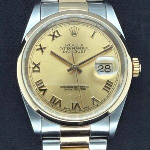 Rolex Datejust 36 Two-Tone Yellow Gold Champagne Roman Diamond Dial 16203 | 2004 | 36mm