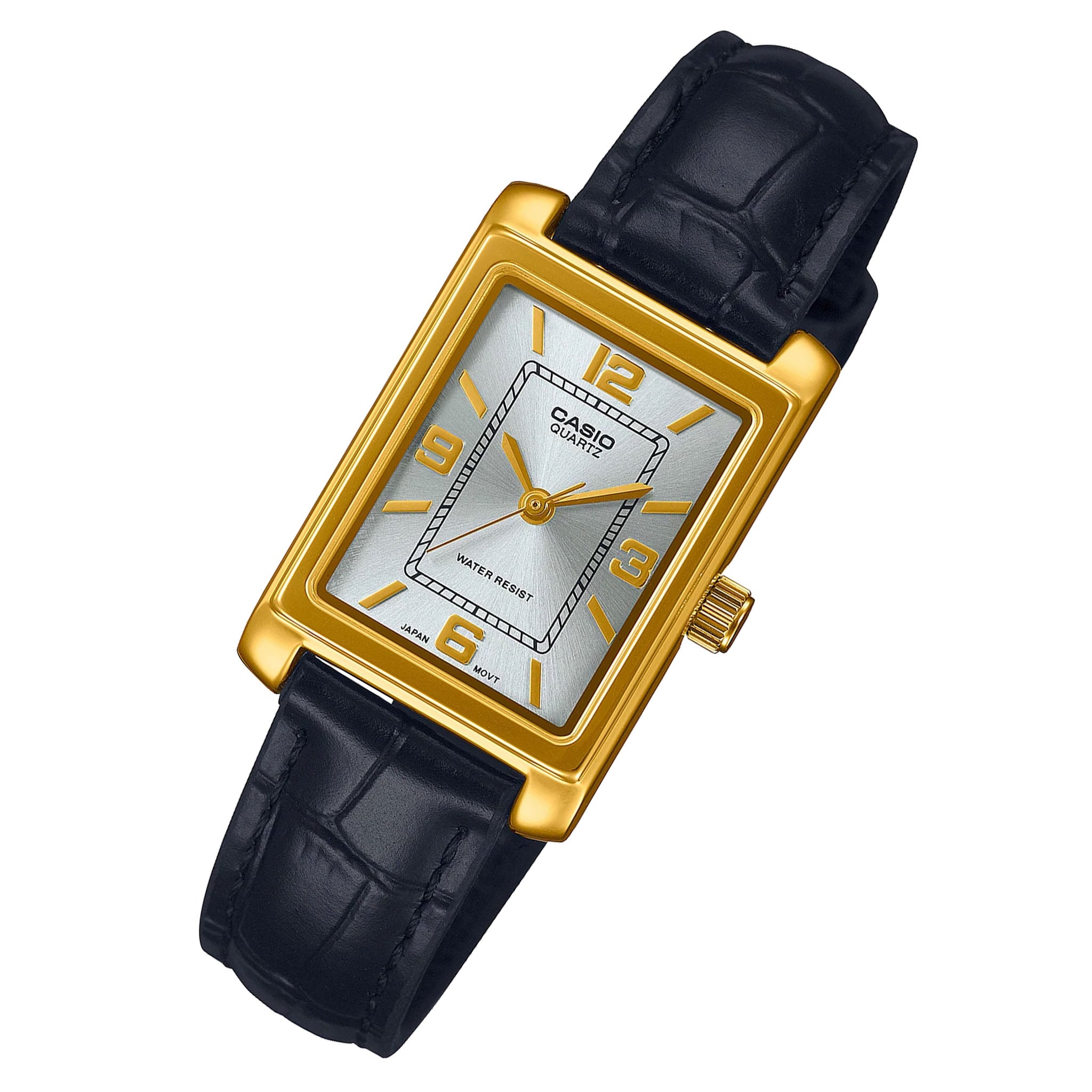 Casio Black Leather Silver Dial Men's Watch - LTP1234PGL-7A2 - Image 2