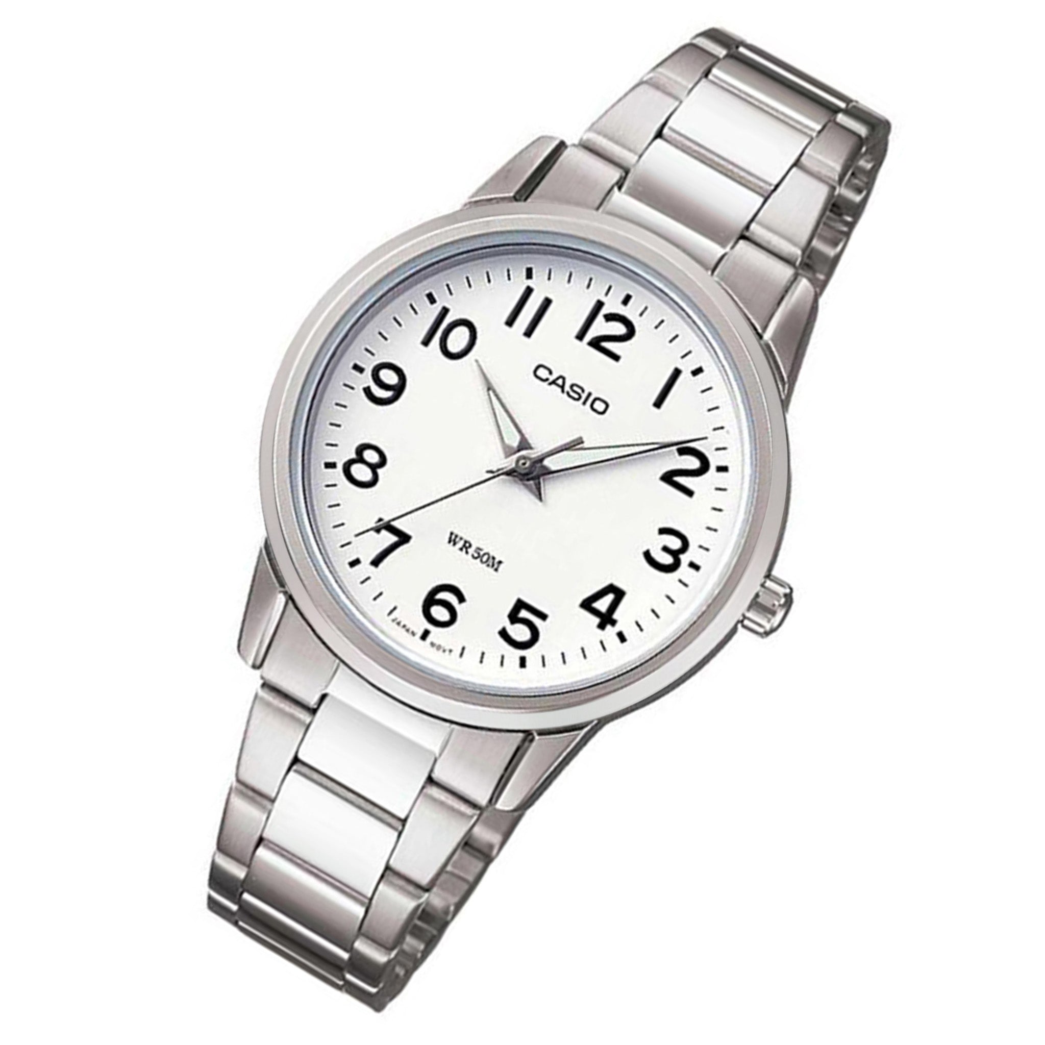 Casio Silver Steel White Dial Women's Watch - LTP1303D-7B - Image 2