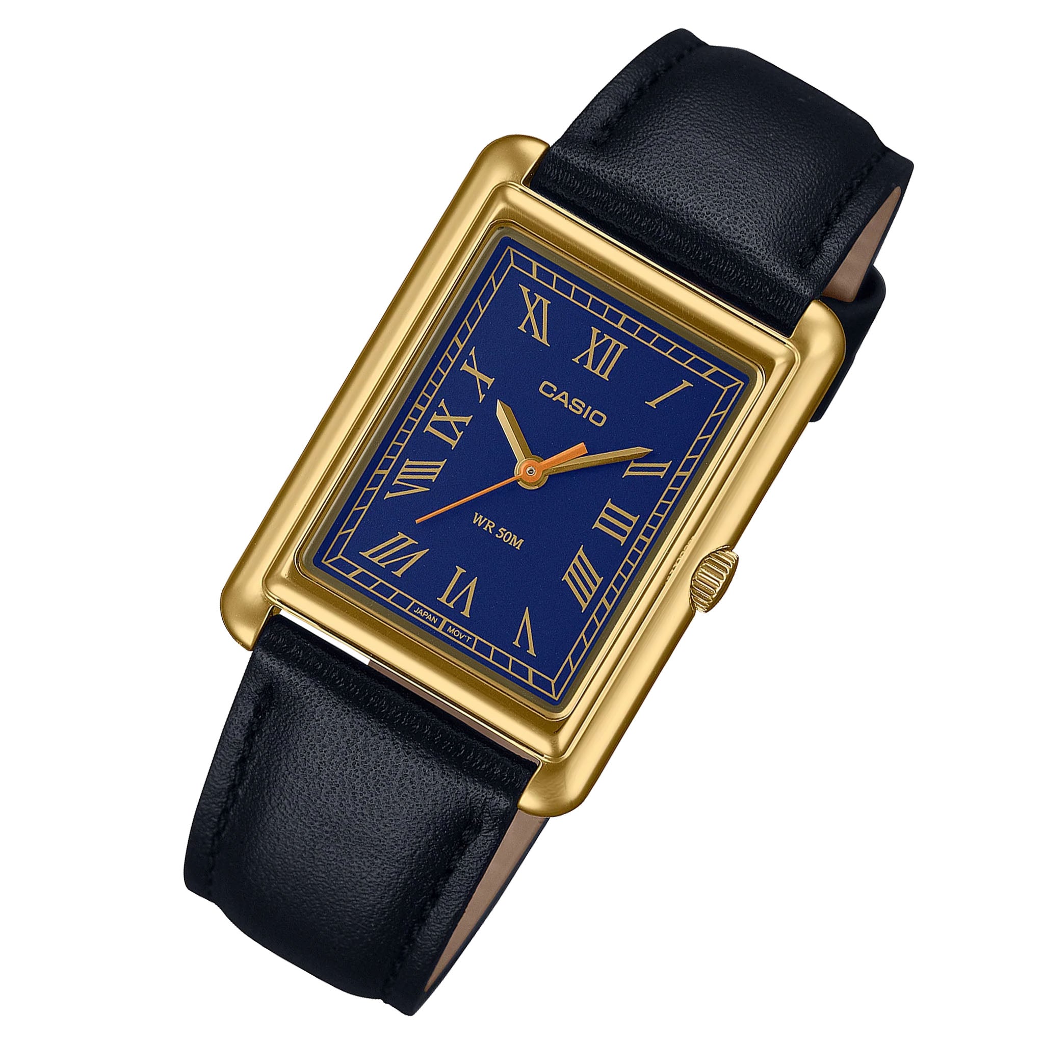 Casio Black Leather Blue Dial Women's Watch - LTPB165GL-2B - Image 2