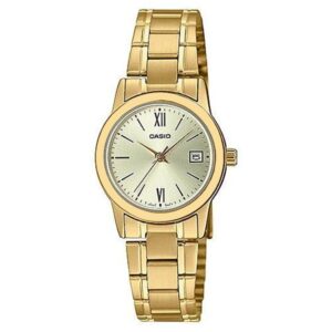 Casio Gold Steel Champagne Gold Dial Women's Watch - LTPV002G-9B3