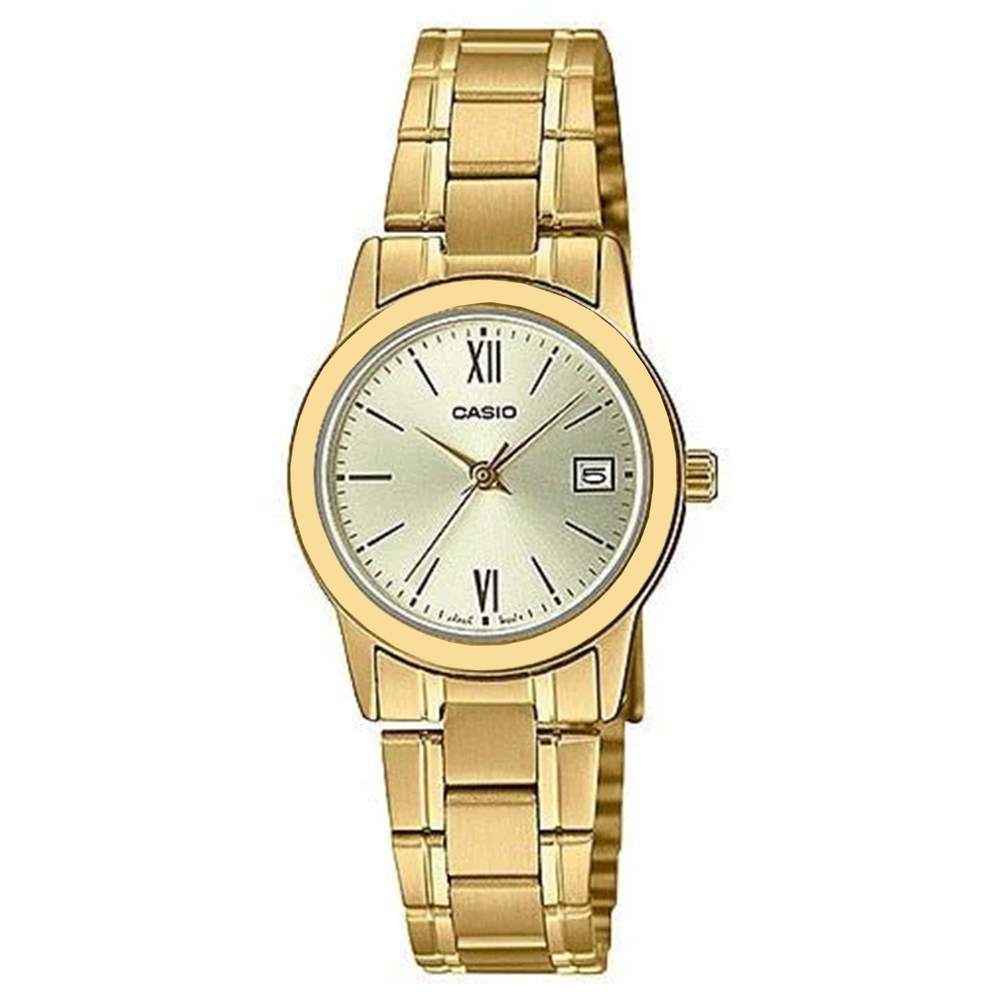 Casio Gold Steel Champagne Gold Dial Women's Watch - LTPV002G-9B3