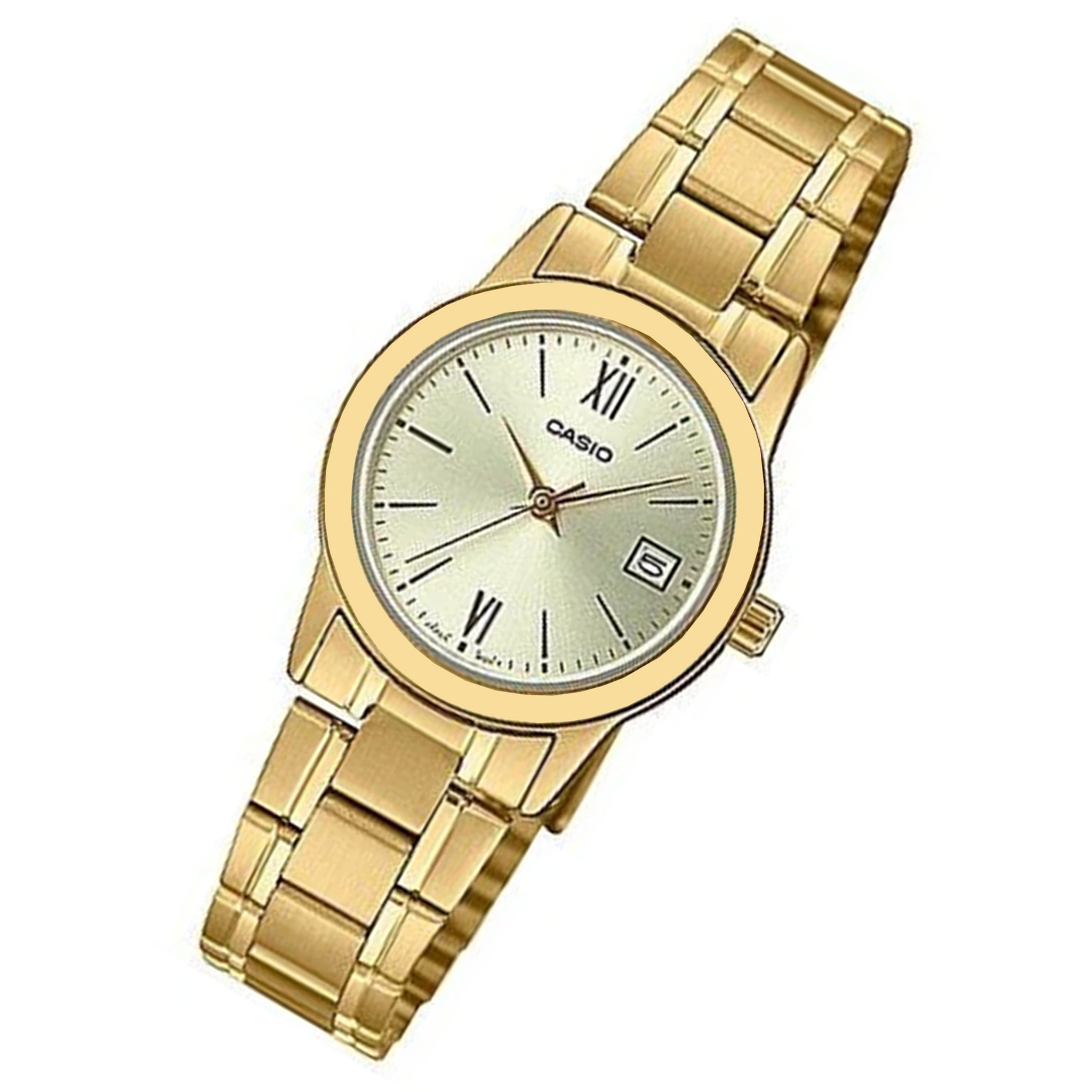 Casio Gold Steel Champagne Gold Dial Women's Watch - LTPV002G-9B3 - Image 2