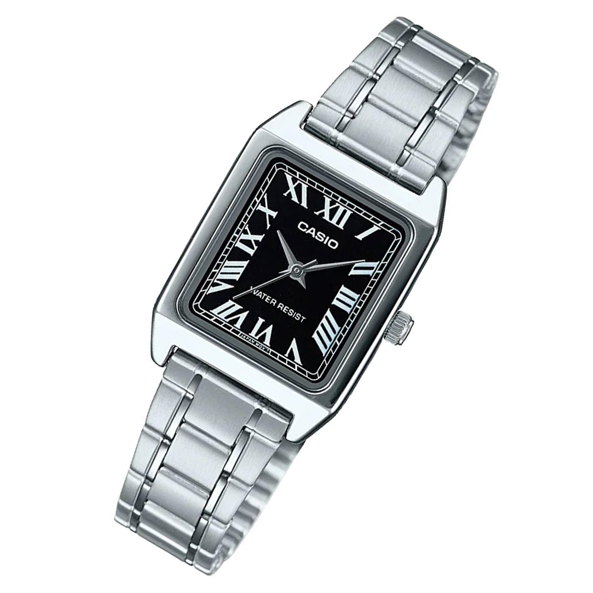 Casio Stainless Steel Black Dial Women's Watch - LTPV007D-1B - Image 2